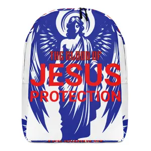 The Blood of Jesus Protection Backpack - 100% Polyester Water-Resistant with Laptop Pocket & Hidden Zipper - 5.3 Gallons Capacity - Ergonomic Straps