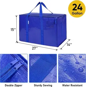 Extra Large Moving Bags with Zippers & Carrying Handles-Heavy-Duty Storage Tote for Space Saving -Organiser