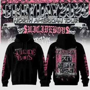 Greyday 2026 North American Tour Graphic Hooded Sweatshirt Classic Unisex Hoodie Premium Polyester Knit Regular Fit Streetwear for Fashion Lovers