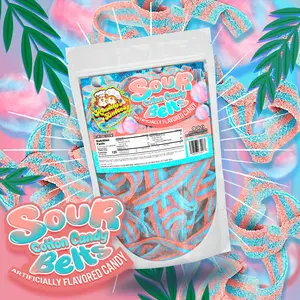 Sour Cotton Candy Belts – Irresistibly Sweet Chewy Snack and Tangy Treats for All Ages