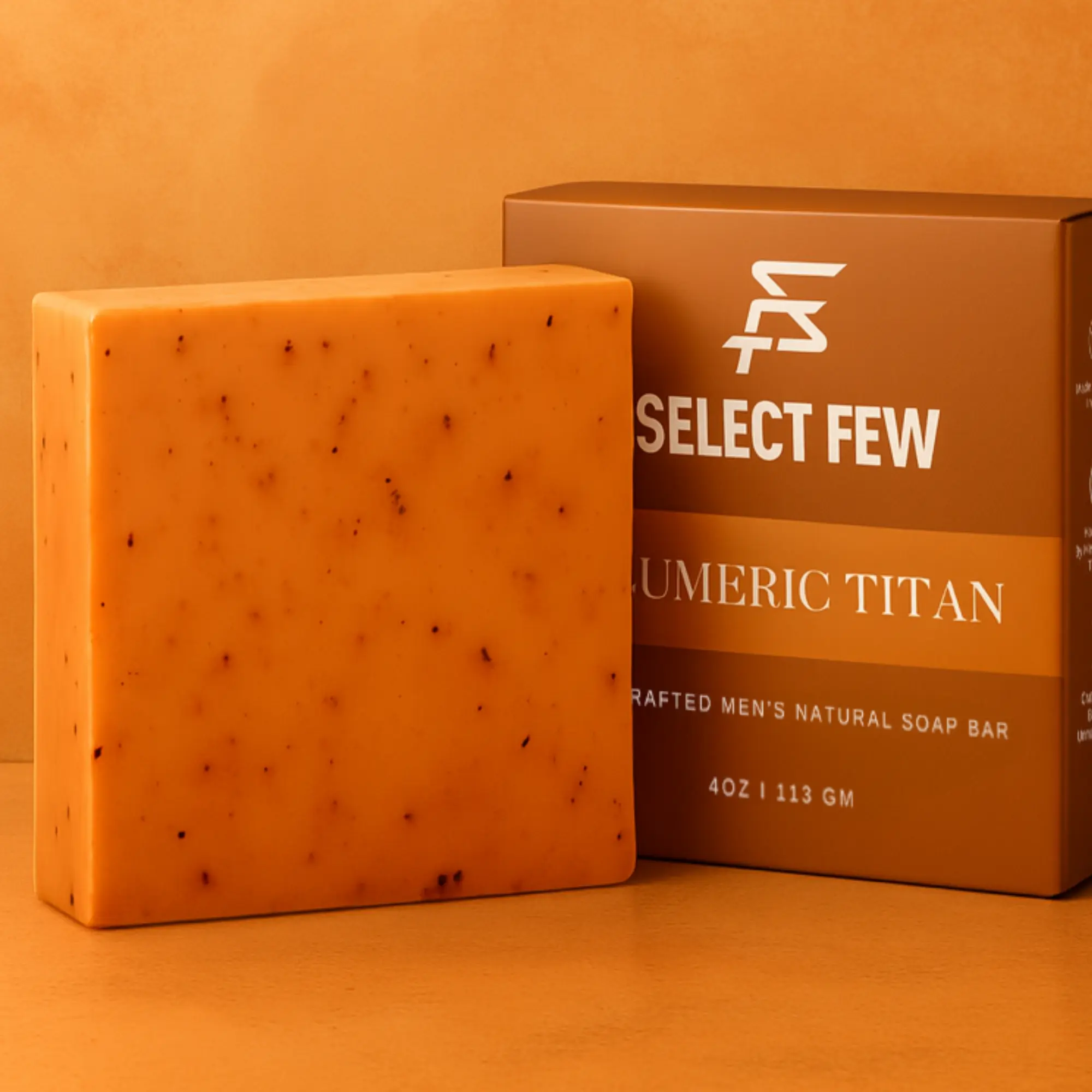 Turmeric Titan Men’s Soap Bar – Handmade Soap with Turmeric, Sandalwood & Blue Sage – Full Body Cleanser with Aloe Vera & Natural Oils – Hydrating, Energizing Formula