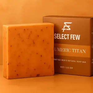 Turmeric Titan Men’s Soap Bar – Handmade Soap with Turmeric, Sandalwood & Blue Sage – Full Body Cleanser with Aloe Vera & Natural Oils – Hydrating, Energizing Formula