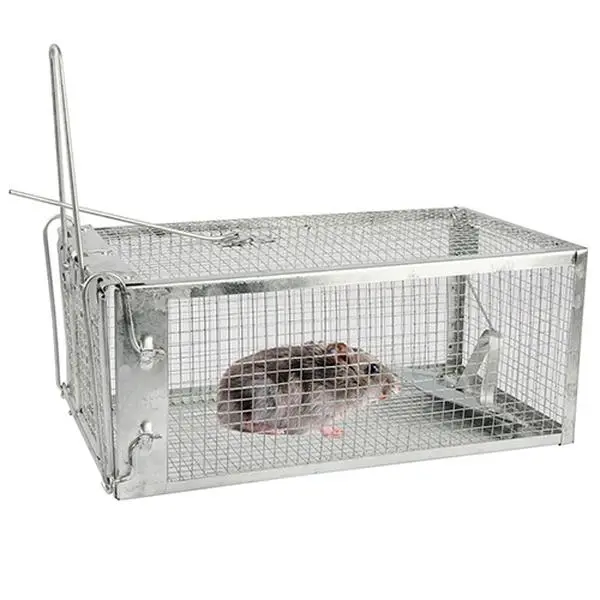 SmartCatchX Humane Live Mouse Trap Cage Single-Pack - Galvanized Iron, 27.3x13.8x11.2cm, 350g, Removable U-Shaped Rod, Gravity Lock, Box Packaging, Easy to Use, Animal Capture for Restaurant, Office, Hotel