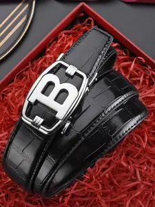 Men's Business Commute Belt, Alligator Pattern Silver Color Buckle, Lightweight Luxury Design, Perfect Gift or Personal Use