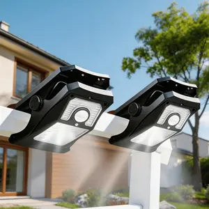 2Pack outdoor solar lights, 45LED solar light clip on motion sensor light with 3 modes and installation methods, portable installation, no wiring required, IP65， Outdoor suitable for fence chain camping, decks, gardens, garages, terraces Pendant