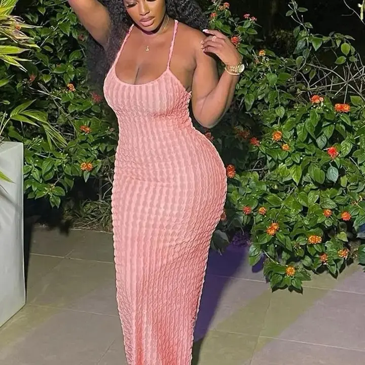 Backless Halter Dress Women Cross Bandage Sleeveless Sexy Elegant Skinny Stretch Wedding Party Maxi Bodycon Vestidos