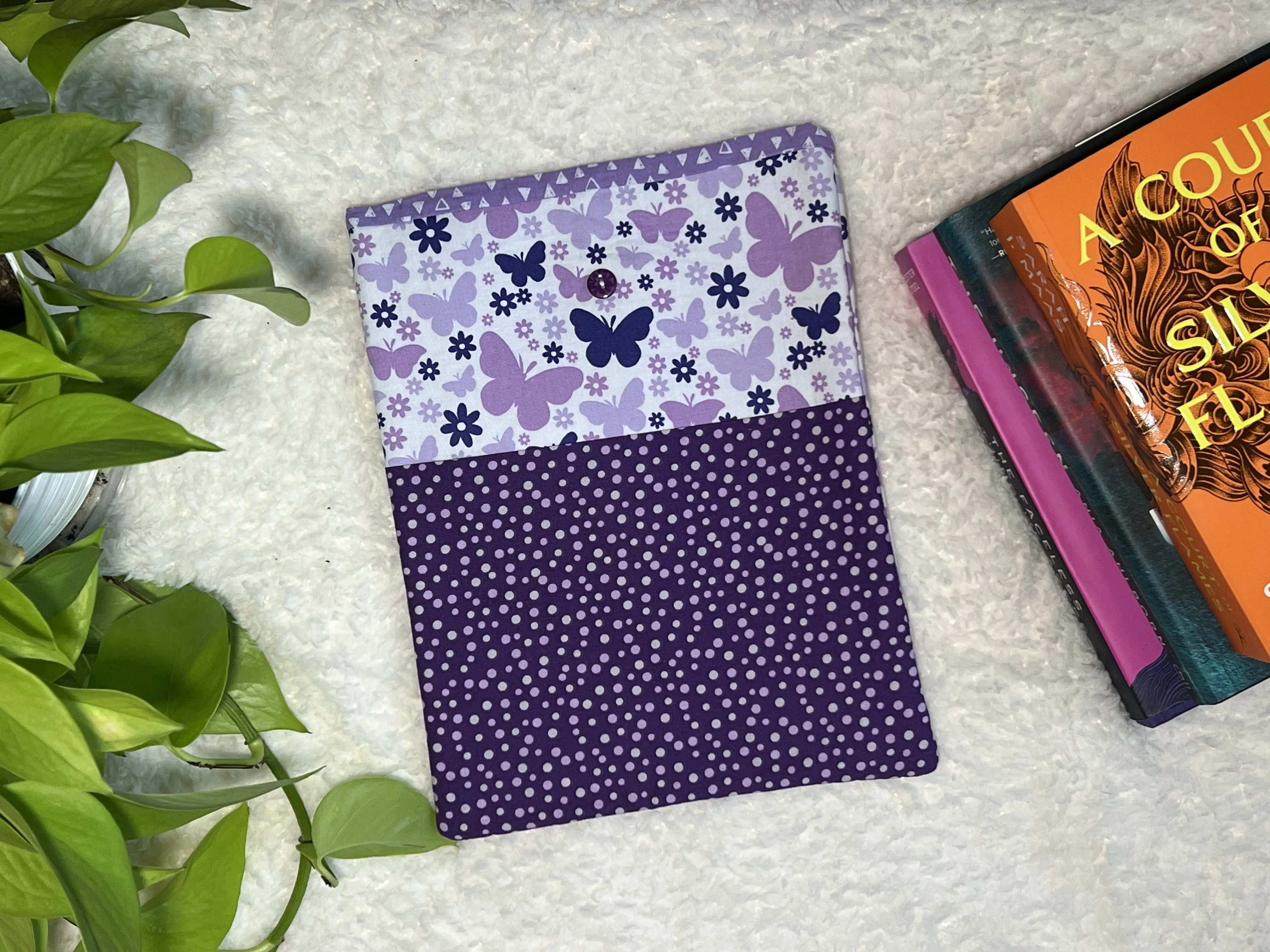 Large Butterfly Lightly Padded Book Cover Sleeve for Books, Tablets, and Kindles