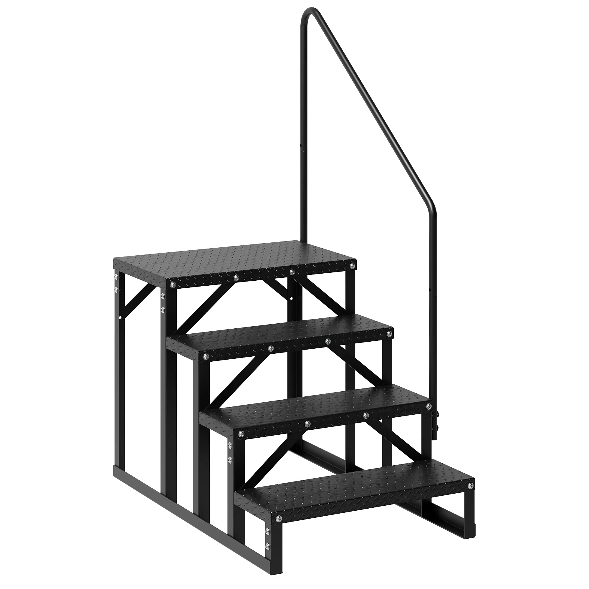 Heavy-Duty Non-Slip RV Steps Ladder – 3 Steps with Handrail, 660 lbs Capacity, Portable Outdoor Stairs for Campers, Trailers, Pools, Hot Tubs, Spa & Pets – Sturdy & Safe – Easy Setup, Multi-Purpose – Your Reliable Step Companion!