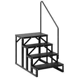 Heavy-Duty Non-Slip RV Steps Ladder – 3 Steps with Handrail, 660 lbs Capacity, Portable Outdoor Stairs for Campers, Trailers, Pools, Hot Tubs, Spa & Pets – Sturdy & Safe – Easy Setup, Multi-Purpose – Your Reliable Step Companion!