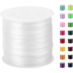 Bracelet String,1mm Elastic String  Stretch Bead String Cord for Bracelet, Beading and  Making(Clear white/60m&197ft