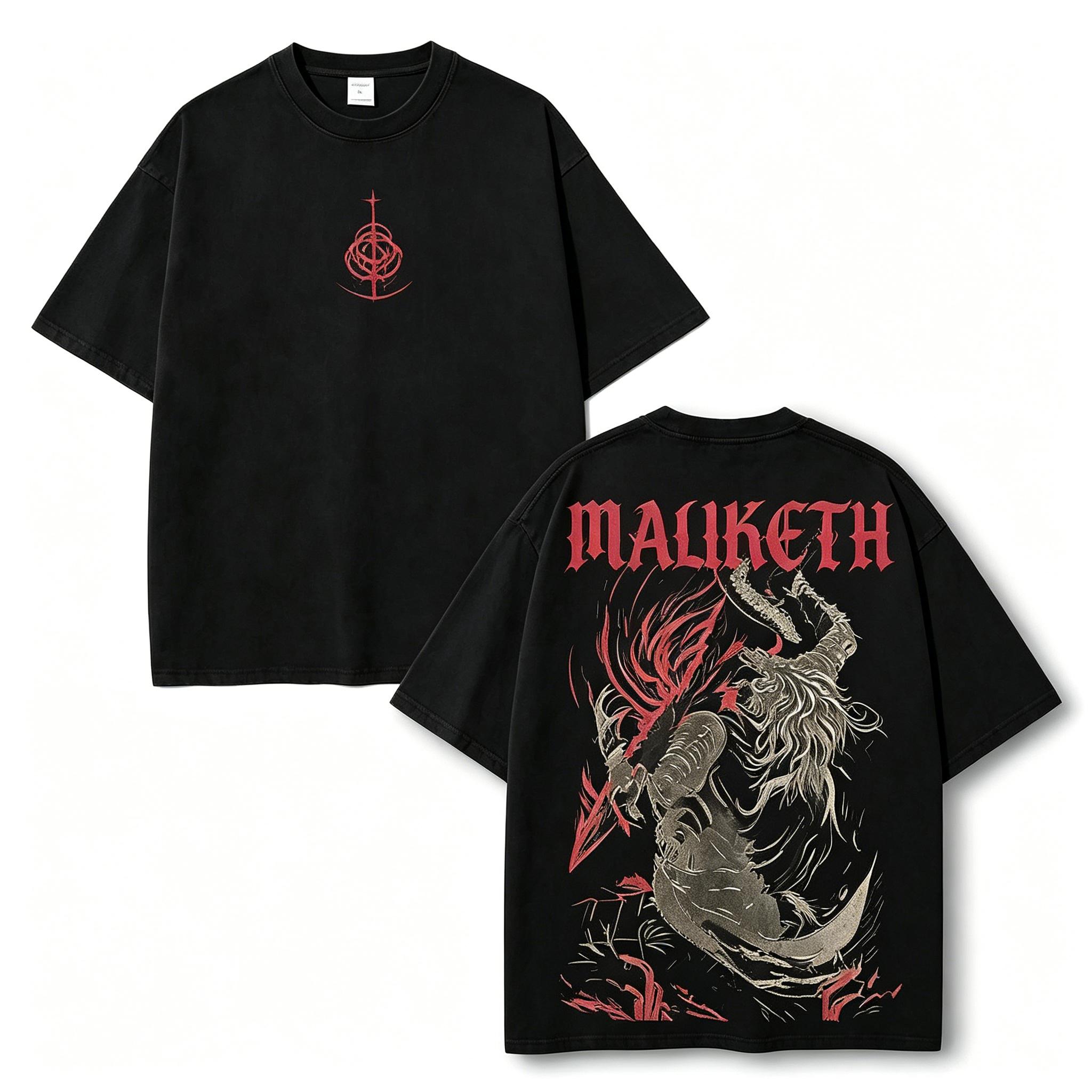 Limited Edition Elden Ring Game Anime Double Printed Lightweight Acid Washed , Gift For game lover MALIKETH Menswear Top Cotton Shirt cape let bee polo bundle eugene emo clothes unknown jones new york outfit affliction good graphic tees