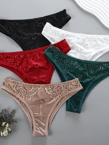 5 Pcs JOINBUY Breathable Lace Briefs Comfy Stretchy Sexy Intimates Panties for Women -Rise Polyamide Elastane S M L XL Womenswear Ice Silk Waist Underwear tydal wear womens zip up sports a active one stylish workout set fabletics vip gym form size plus du