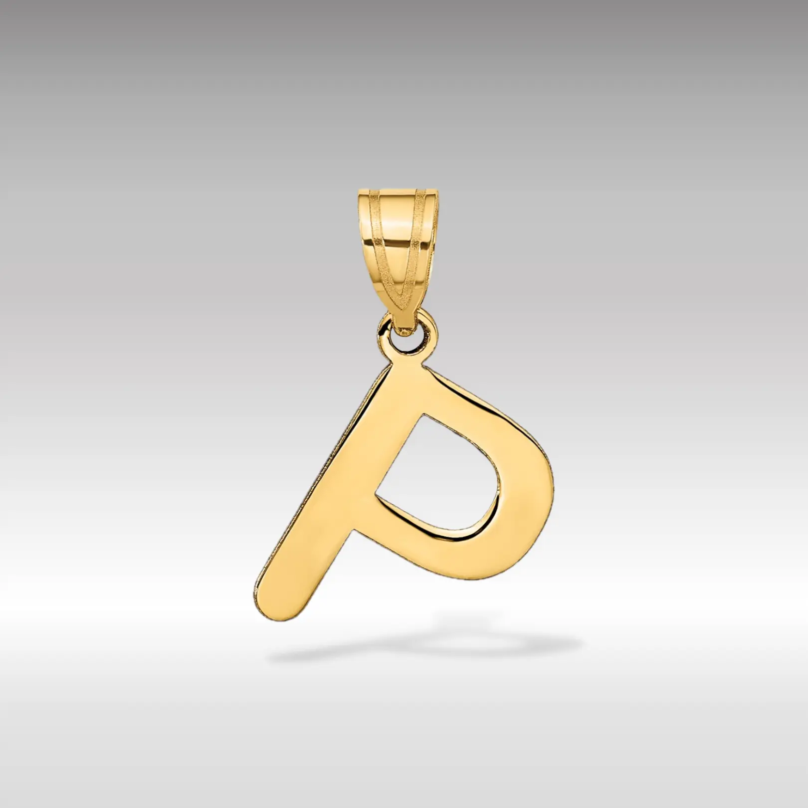 14K Gold Polished Letter 'P' Initial Charm - Model YC1441