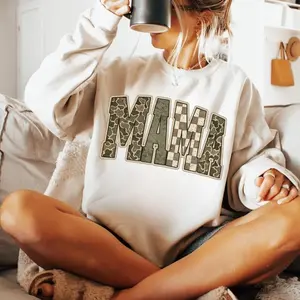 Women's Retro Hunting Camo Hoodie - Fitted Mama Sweatshirt, Deer Hunting Season Tops, Vintage Duck Camo Casual Tee, All Seasons Wear, USA-Made, Ideal Womens Gifts