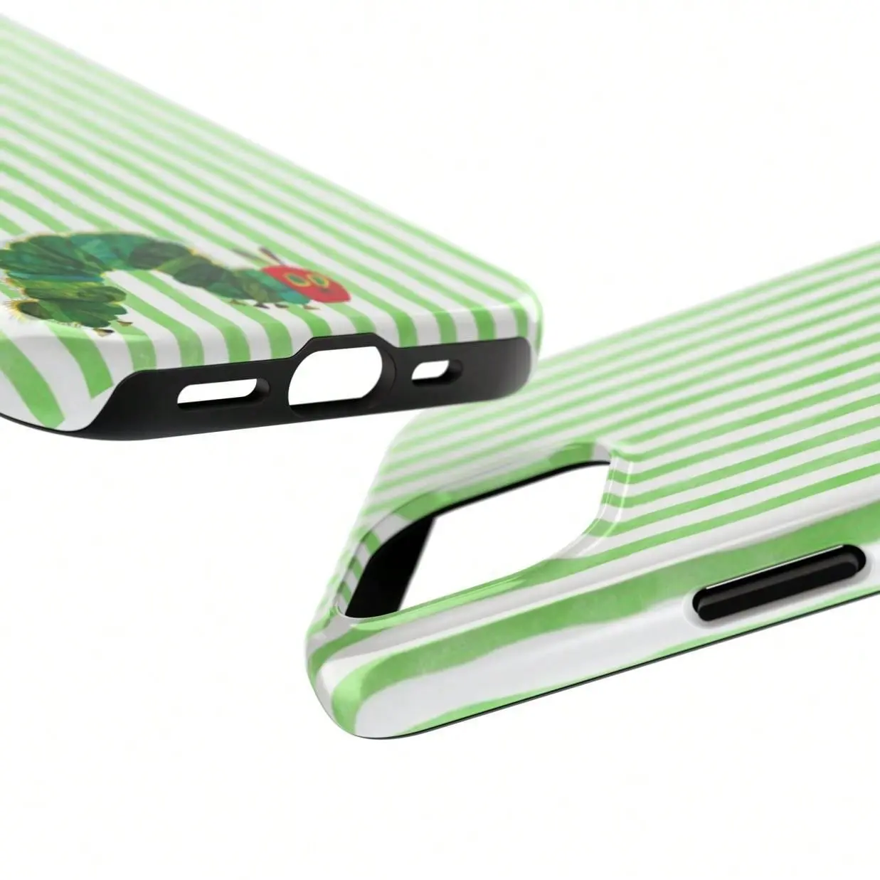 The Very Hungry Caterpillar Phone Case Cute storybook cartoon protective cover with a simple green striped The Very Hungry Caterpillar Phone Case Cute storybook cartoon protective cover with a simple green striped