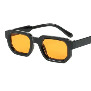 Vintage Rectangle Frame Sunglasses Men Fashion Retro Sun Glasses Luxury Brand Design UV400 Shades Eyewear Women Goggles NONE