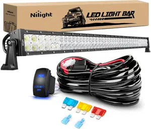 Nilight 42-Inch 240W LED Light Bar with Spot Flood Combo Beam, 14AWG 5-Pin Rocker Switch Wiring Kit, Side Mounting Brackets - Aluminum Alloy Housing, Durable Construction, High Quality LED Chips, Quakeready Design for Truck SUV Off Road Use