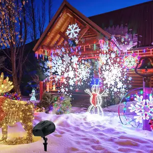 Outdoor Snowflake Projector Light, IP65 Waterproof Snowflake Projector Light with Remote Control, Decorative Light for Party, Wedding and Patio