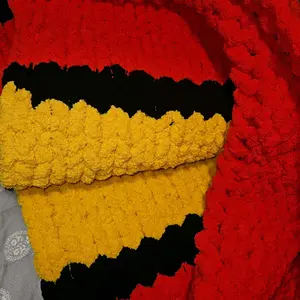 Handcrafted chunky yarn blanket. 60" x 40"