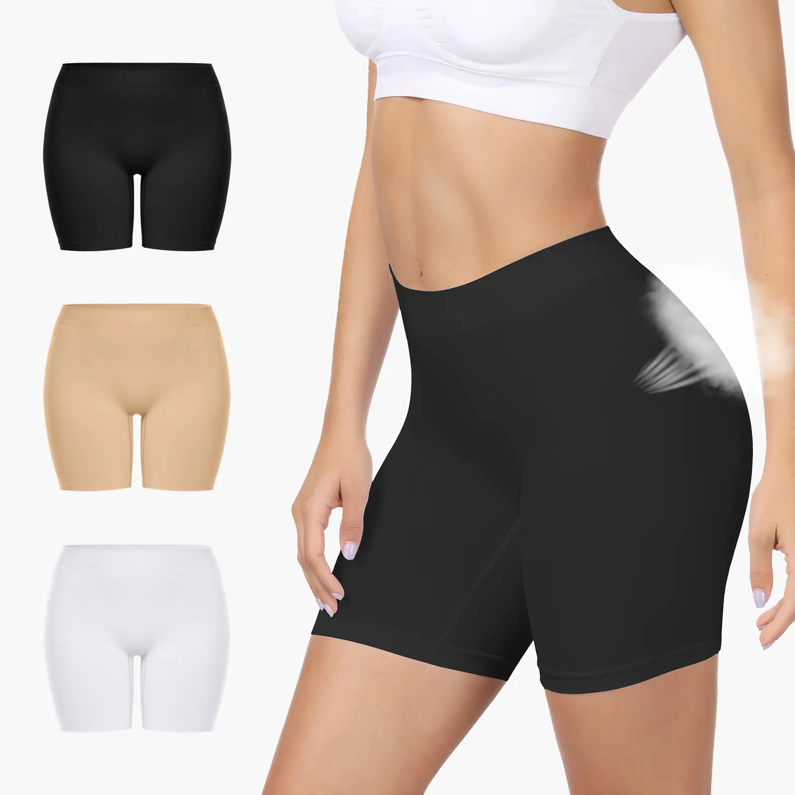 BESTENA Women's Yoga Pants Stretchy Panty Skin-Friendly Three-Piece Set Seamless Tight Shorts Tummy Control High-Cut Leggings Activewear Fitness Outdo