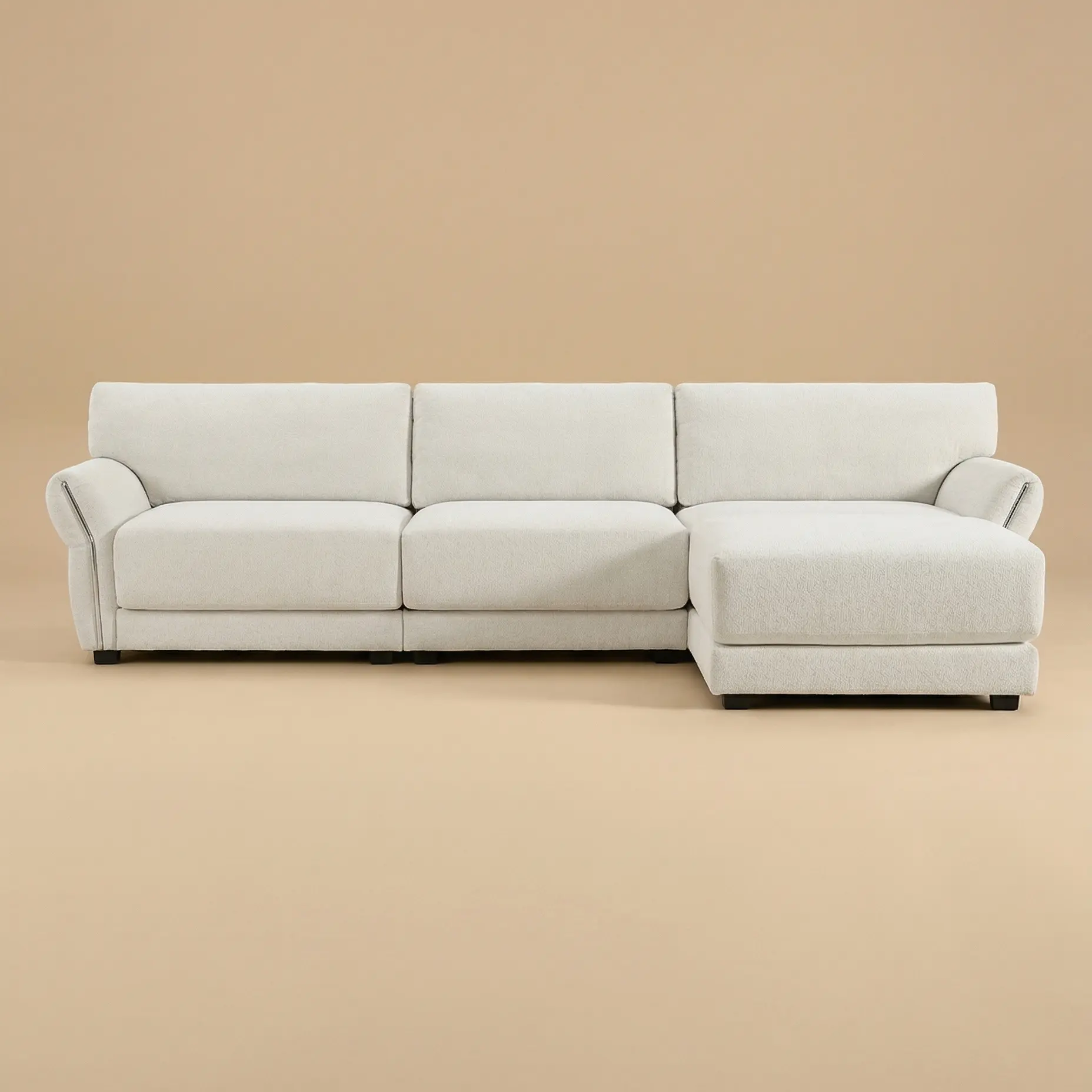 Farmhouse Sofa Daybed | Oversized Chenille Couch | White or Brown | Modular Convertible