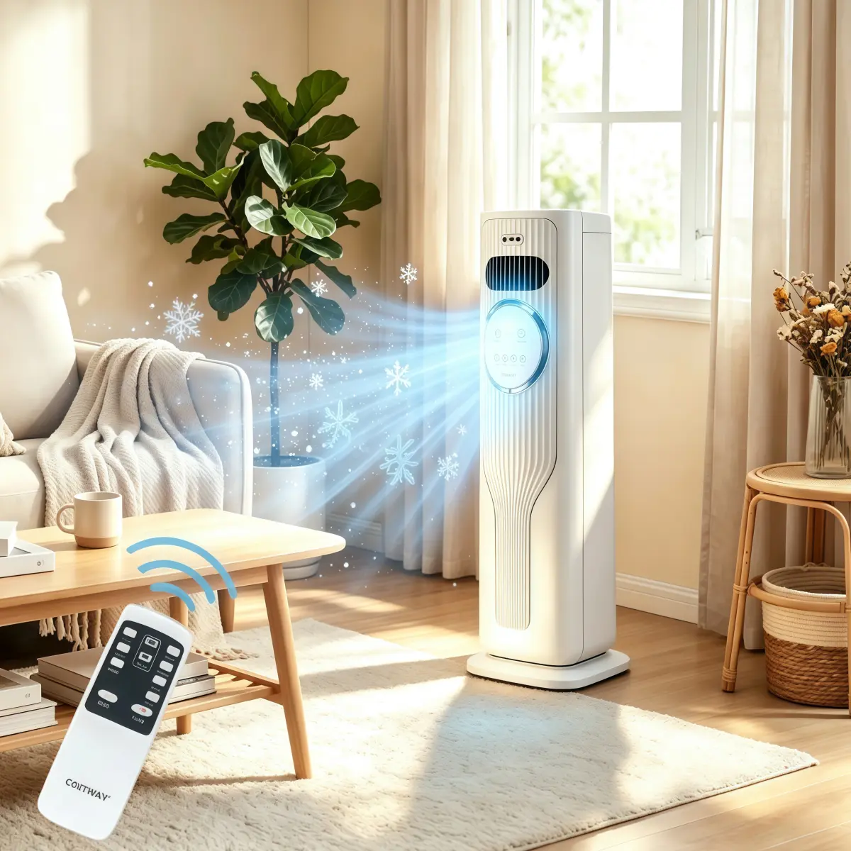 2026 New Arrival 12000BTU Portable Air Conditioner - Ice Crystal Air Cooler Fan（Water & Ice）Ultra Quiet Fast Cooling Mobile AC, Smart 24H Timing Energy Efficient, Suitable for Bedroom Office Living Room, Summer Comfort Cool All Day, TikTok Mid Year Sale
