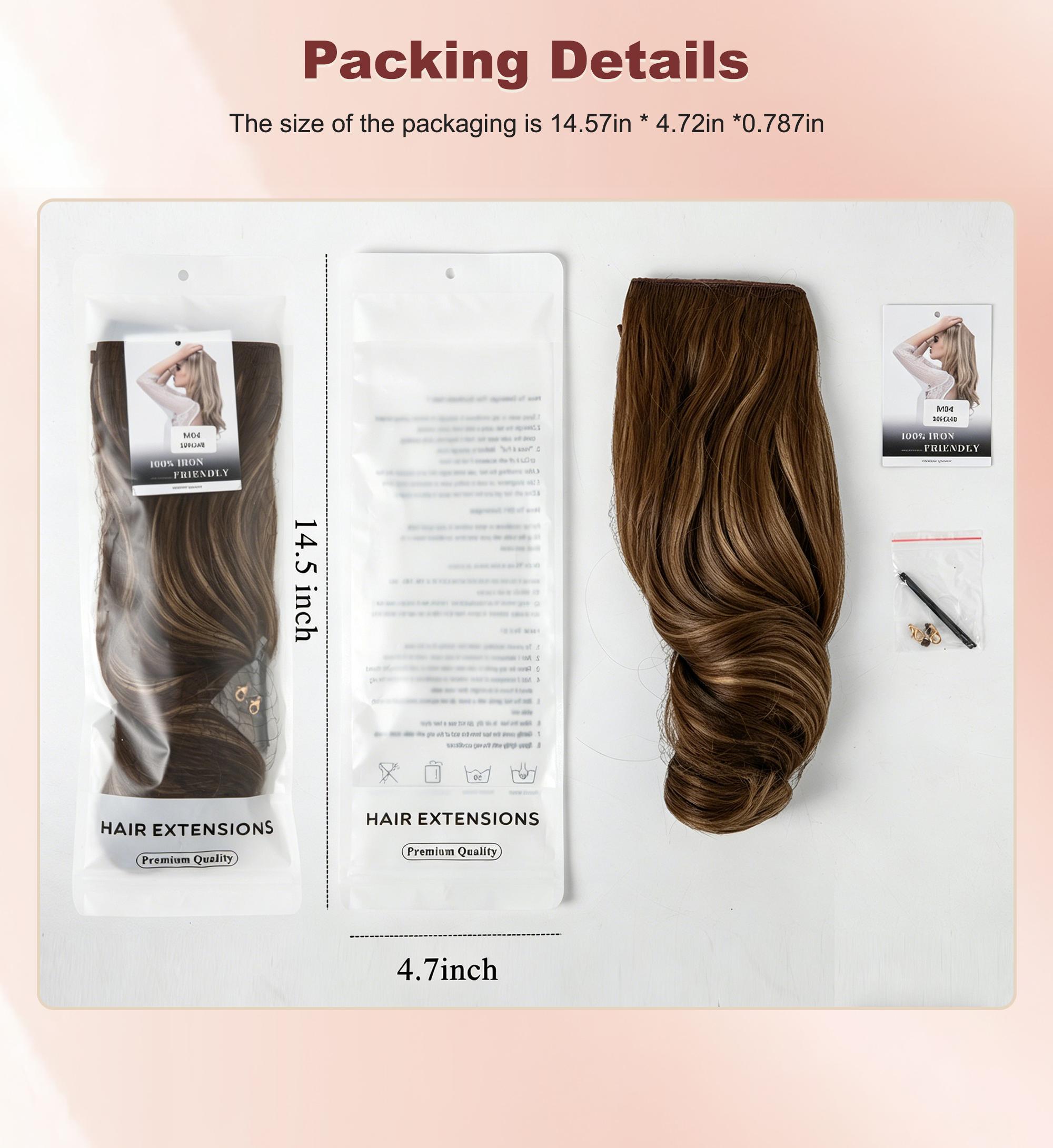 [Qbeauty Upgrade] Trendy Mermaid Body Wave Extensions - Invisible Wire Hairpiece Seamless Long Curls 14-22"