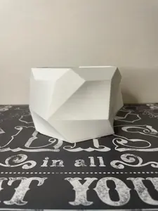 Geometric 3D Printed Flower Pot for Home and Garden Decor