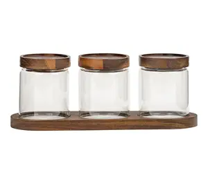 10 Strawberry Street 3-Piece Round Canister Setwith Tray