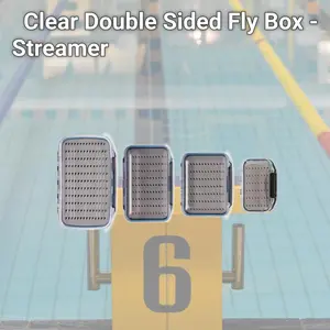 212 MAIN Adamsbuilt AB68BFB Clear Double-Sided Streamer Fly Box, Waterproof Fishing Organiser with Portable Size, Water Proof