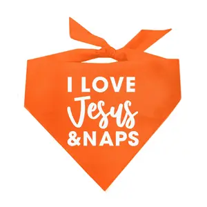 I Love Jesus & Naps Triangle Dog Bandana (Assorted Colors Available)