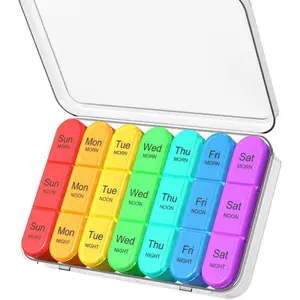 Portable Pill Organizer Box, Medicine Organizer, 1 Count 7-day Pill Storage Box, Weekly Pill Case, Pill Storage Box for Home & Travel, Healthcare