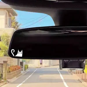 2PCS/SET Rearview Mirror Cat Lovely Sticker, Sticker for cars, Car Decorative Sticker Sleek Silhouette Shape Suitable for Phone Cases, Notebook Covers Creates Cute Vibe Lights Up Daily Items Fits Various Products Lovely Decoration Preferred