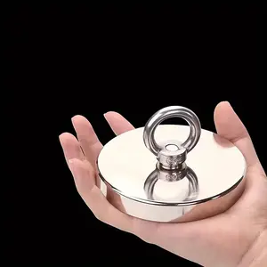 D60 Magnetic Stainless Steel Magnet Hook, Rescue Fishing Tool for Rivers Lakes Deep Sea, Polished Surface Underwater Recovery Equipment