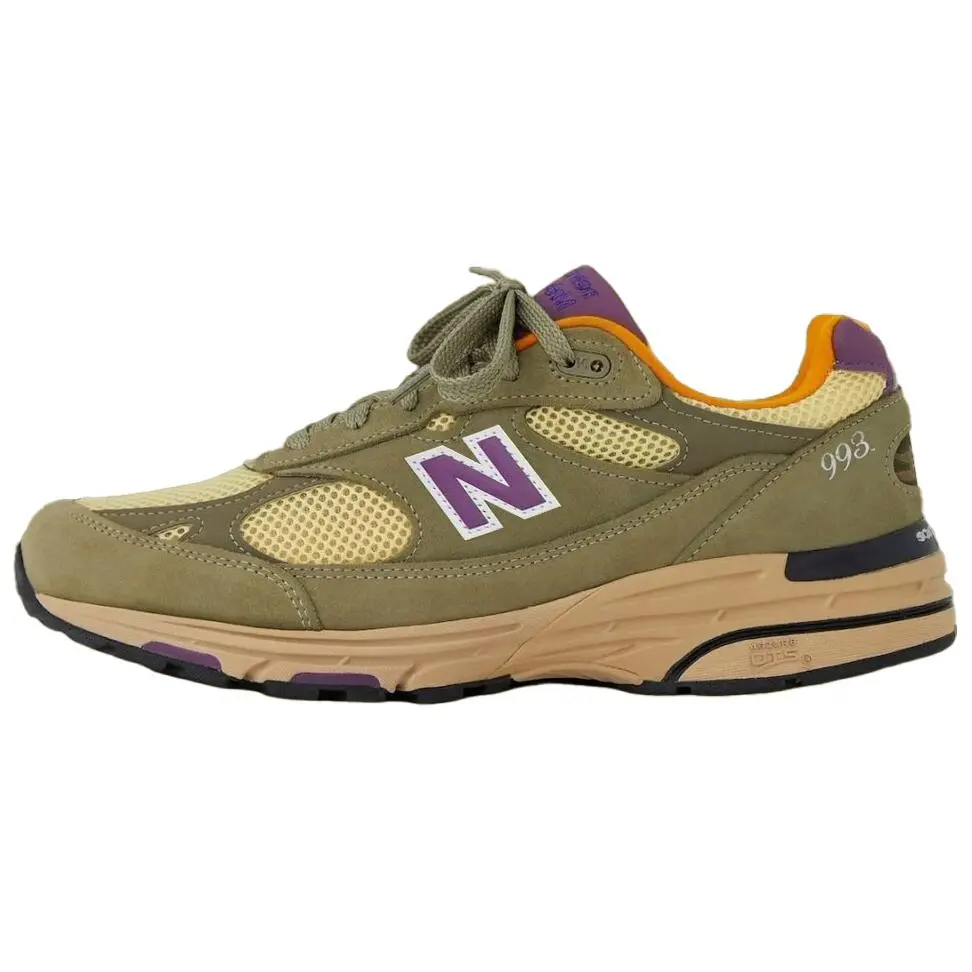 NEW BALANCE 993 'Olive Leaf Maize' x Teddy Santis Men's Athletic Trainer, Breathable Mesh Walking Shoes with Cushioned Sole, 100% Authentic Collaboration