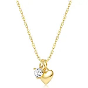 CASSIECA Women's Necklace: 925 Sterling Silver Chain, Water-Resistant Silver Chain, Gold Chain, Women's Heart Coin Pendant, Jewellery in Silver, Gold and Rose Gold