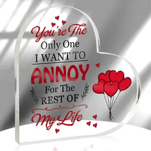 Heart-Shaped Acrylic Plaque, Valentine's Day & Birthday Gift for Him/her, Romantic Home Decor Accessory, Unique Keepsake Present