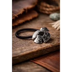 Thunderbird Hair Tie - Bold Southwestern Spirit Alloy Concho 1.5" x 2" for Rugged Chic Style