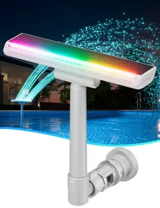 Solar-Powered Pool Fountain with 10-Color 4-Mode LED Lights, Above/Inground Pool Fountain Solar Lights with Remote, Adjustable Pool Sprinkler for Relaxation & Cooling 6-15 Degrees