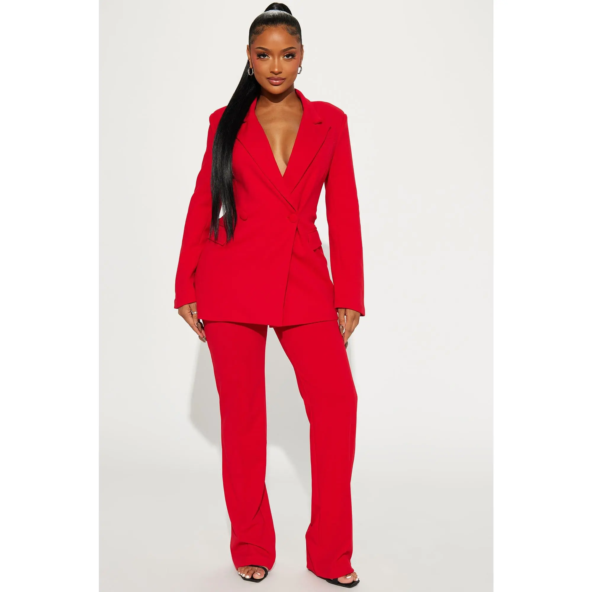 Dreamy Moments Blazer Set - Red