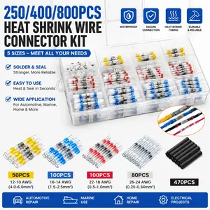 Car Heat Shrink Butt Crimp Terminal Kit, Car Accessories, Car Stuff, Waterproof Solder Seal Electrical Connector for Summer, Car Essentials, Car Heat Shrink Connector, Car & Boat Repair Tools For Automotive & Marine Wiring