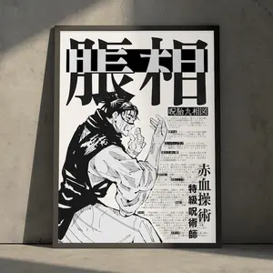 Jujutsu Kaisen Choso Poster, Vintage Minimalist Anime Manga Art Print, Japanese Wall Decor (Unframed, Print Only)