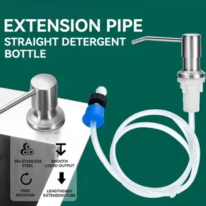 Sink Soap Dispenser Extension Tube Kit with 2 Upgraded Check Valve, 47" Under Counter Soap Dispenser Tube for Kitchen Sink, Never Fill The Little Bottle Again