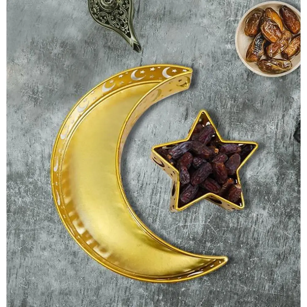 Decorative Ramadan Serving Tray - Crescent Moon & Star