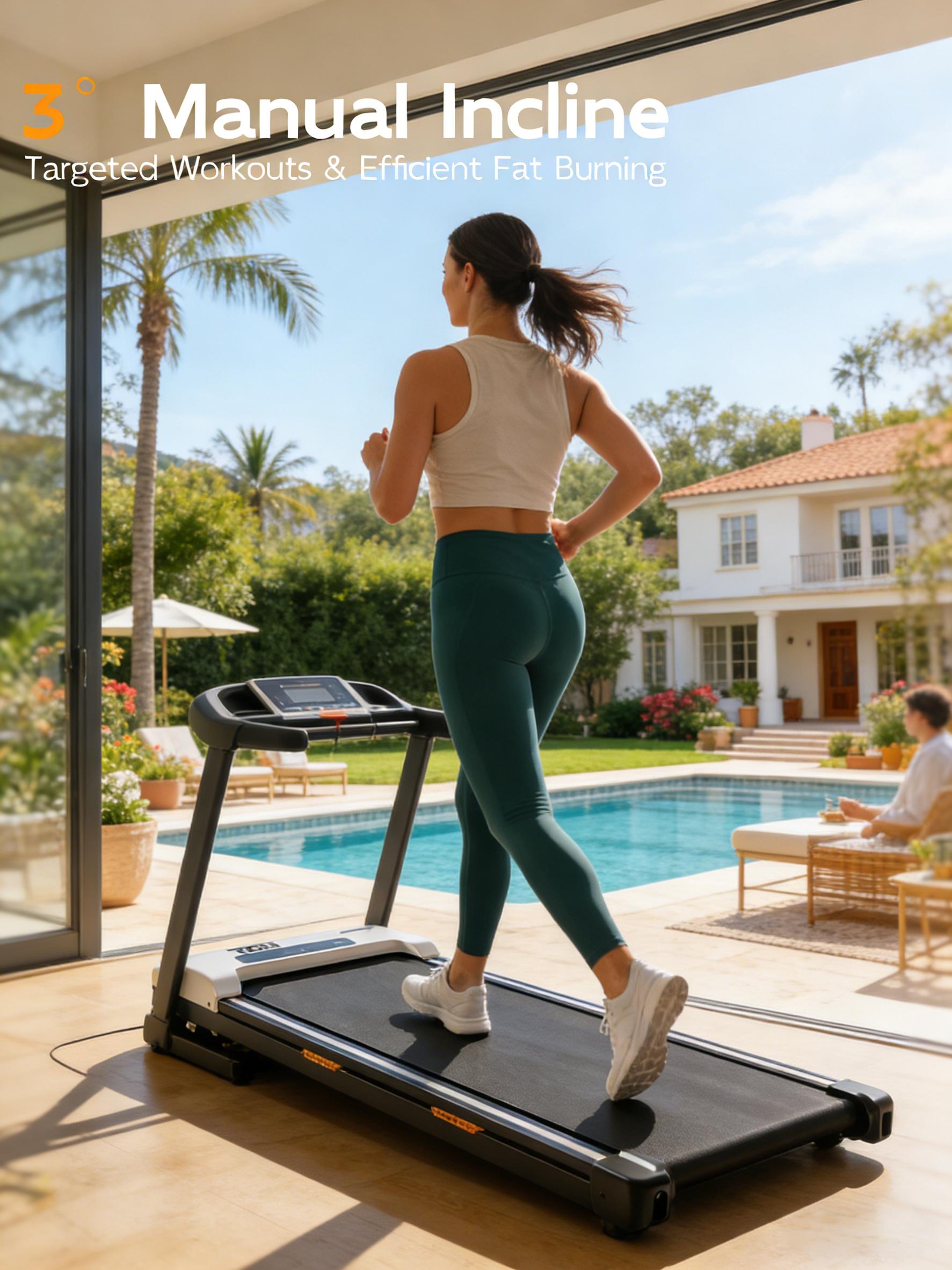 【2026 Fresh Appearance】TKW 4-in-1 Foldable Treadmill with Vibration Function & Armrests, Portable Quiet Walking Pad for Home & Office, LED Display for Walking & Jogging