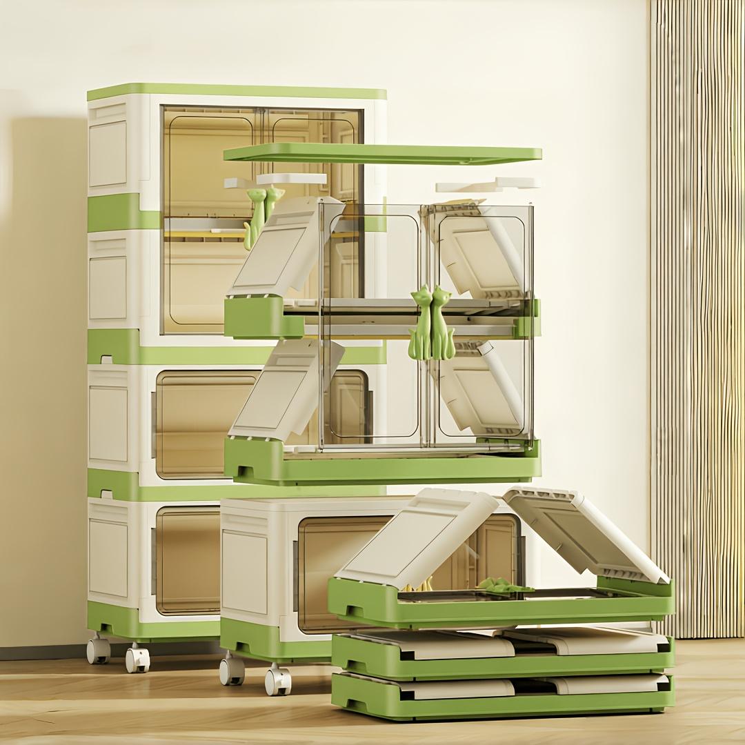 Extra-large multi-tier clothing storage unit; portable, foldable plastic wardrobe with wheels; 1/2-tier stackable clothing organizer; ideal for home bedroom storage; easy to assemble and space-saving; features double doors or a top lid for easy access