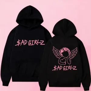 Junior H x Anti Social Club Hoodie - Sad Girlz Collection - Double-sided Graphic Sweatshirt - Soft Fleece Lining - Unisex Streetwear - Trendy Casual Wear
