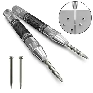 Automatic Center Punch, Adjustable Spring Center Punch, Specialty Hand Tool for Metal, Wood, Glass & Plastic, Construction Tools