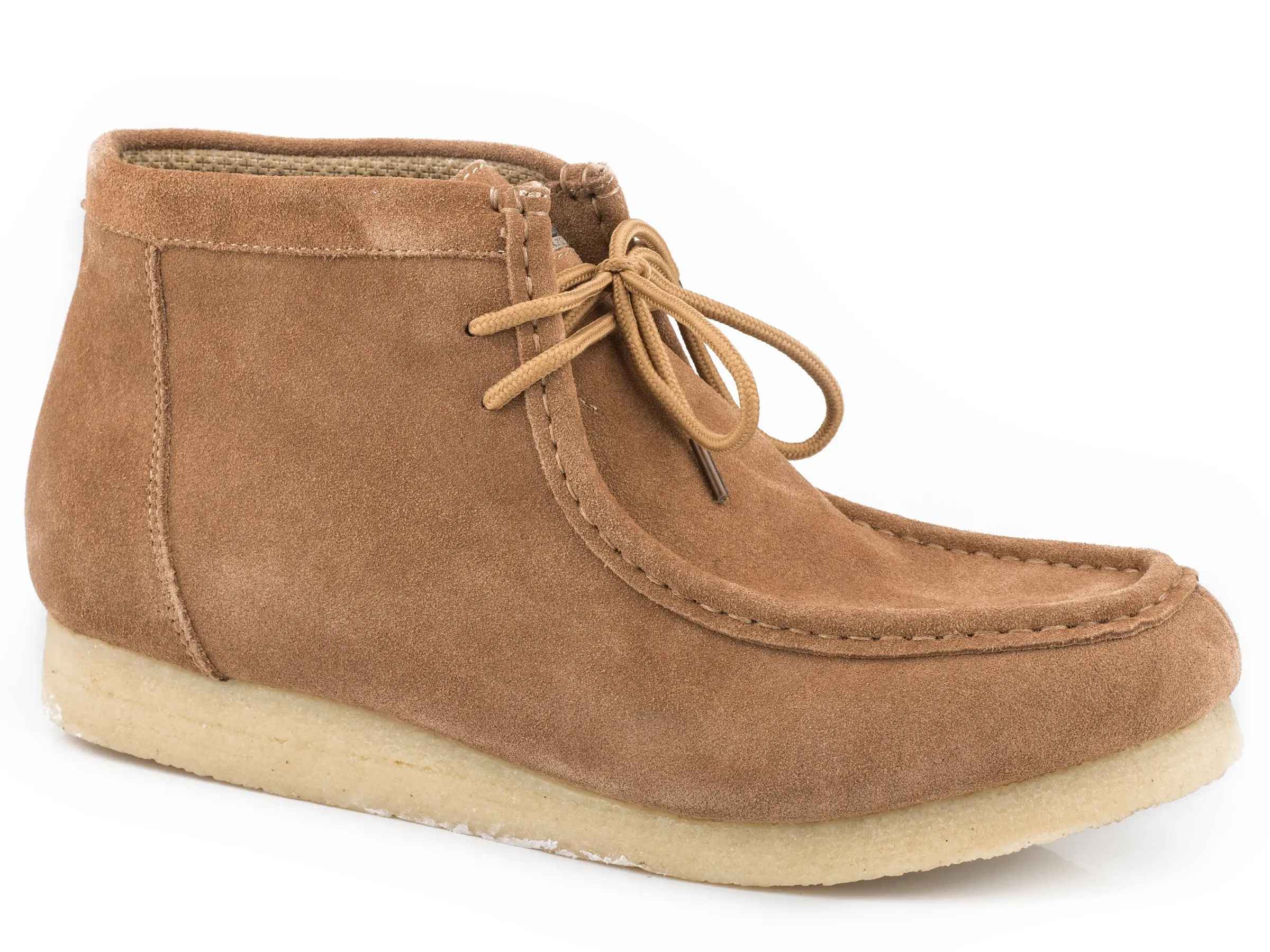 Mens Tan Suede Leather Chukka Gum Sole Chukka With Two Eyelet Lace Up