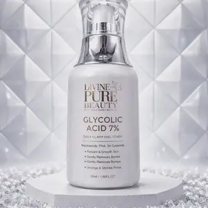 Divine 316 Cosmetics Pure Beauty Glycolic Acid 7% - Gently Exfoliates for Smoother Radiant Skin, Reduces Pore Appearance, Enhances Natural Glow